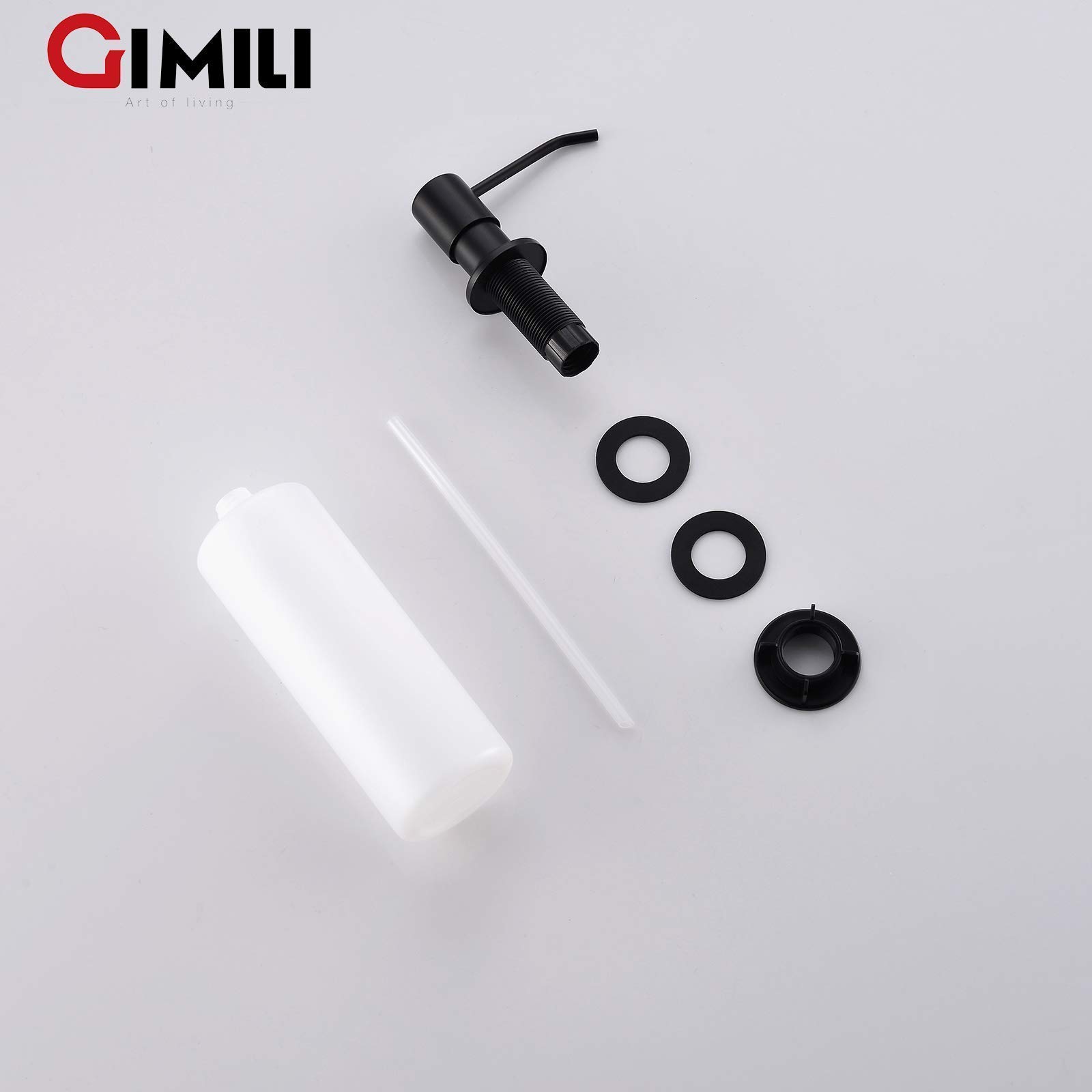 GIMILI Motion Sensor Activated Hands-Free Kitchen Sink Faucet with Soap Dispenser,Matte Black