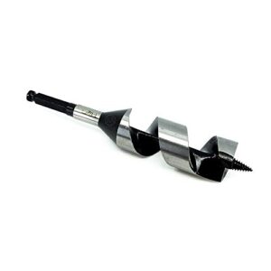 benchmark abrasives 1-1/2" auger drill bit for wood, 7/16” hex shank, fast drilling bits for soft and hard wood, plastic, plywood, lumber, drywall, and composite materials (1-1/2")