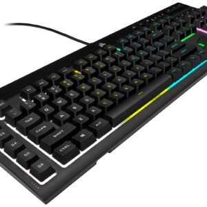 CORSAIR K55 RGB PRO-Dynamic RGB Backlighting - Six Macro Keys with Elgato Stream Deck Software Integration-IP42 Dust and Spill Resistant-Detachable Palm Rest-Dedicated Media and Volume Keys, Black