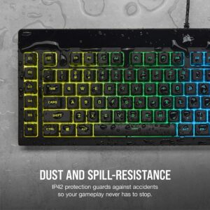 CORSAIR K55 RGB PRO-Dynamic RGB Backlighting - Six Macro Keys with Elgato Stream Deck Software Integration-IP42 Dust and Spill Resistant-Detachable Palm Rest-Dedicated Media and Volume Keys, Black