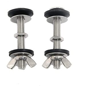 toilet bolts,toilet tank to bowl bolt kits with rubber washers and wing nuts stainless steel toilet seat screws,toilet tank heavy duty bolt 2 3/4" x 5/16" (m70 x 8) 2 pack