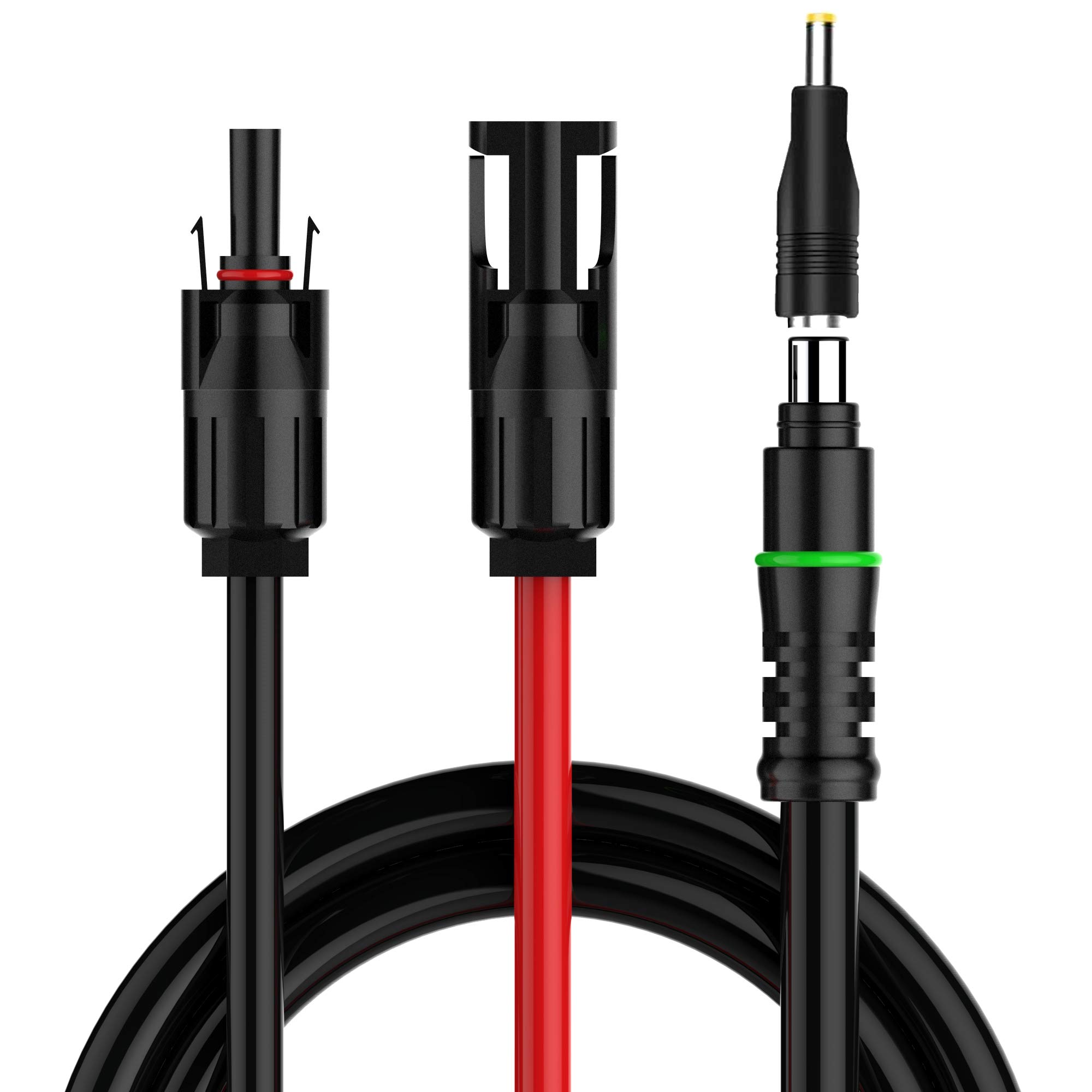 PolyEnergy Solar Connector to 8mmDC Power Plug with DC 5.5x2.1mm Converter Cable 100W 200W Solar Panel Portable Solar Panel for Solar Generator Portable Power Station 12AWG Flexible and Heavy Gauge