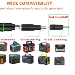 PolyEnergy Solar Connector to 8mmDC Power Plug with DC 5.5x2.1mm Converter Cable 100W 200W Solar Panel Portable Solar Panel for Solar Generator Portable Power Station 12AWG Flexible and Heavy Gauge