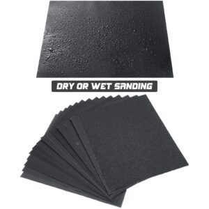 56 Pieces Sandpapers 60 to 2000 Assorted Grit Dry Wet Abrasive Sandpaper 9 x 11 Inches Waterproof Sanding Paper Sheets for Metal Sanding Wood Furniture Finishing Automotive Polishing