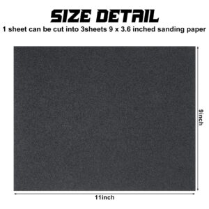 56 Pieces Sandpapers 60 to 2000 Assorted Grit Dry Wet Abrasive Sandpaper 9 x 11 Inches Waterproof Sanding Paper Sheets for Metal Sanding Wood Furniture Finishing Automotive Polishing