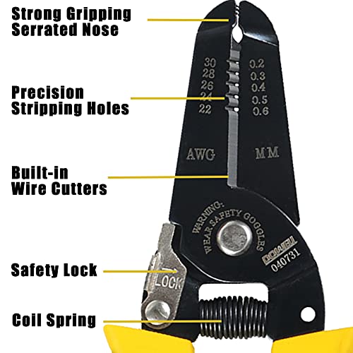 DOWELL 22-30 AWG Wire Stripping Tool Wire Stripper Cutter Pliers Tool Multi-Function Hand Tool for Electrician 2-Piece