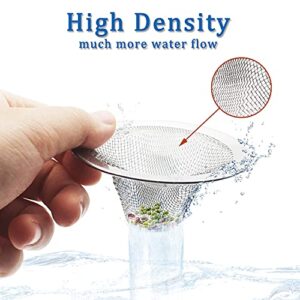 Shower Hair Drain Catcher, Stainless Steel Sink Strainer Hair Catcher Basket Filter Trap Fits Most Kitchen Sinks, Bathroom Sinks, Shower Tub Drains (50 Pack, 2.75 inch)