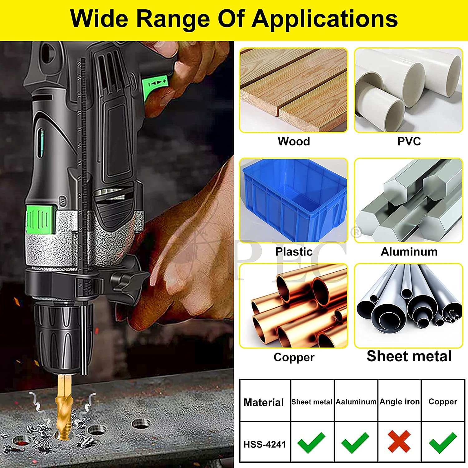 TOPEC Tap Bit Set, 3-in-1 HSS Titanium Coated Drill Tap Combination, 13 PCS SAE/Metric Threading tap Drill bit Set with 1/4 Inch Hex Shank, and Quick-Change Adapter