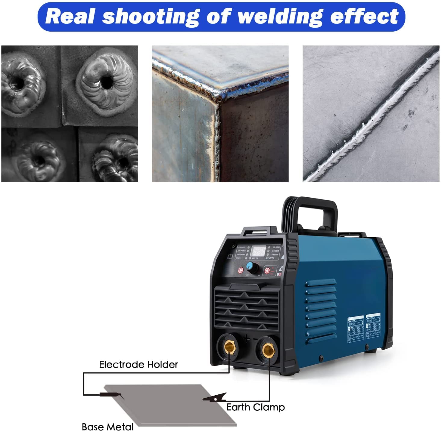 200A ARC Welding Machine, 110V/220V Dual Voltage Welder, IGBT Stick MMA Welder LED Display with Electrode Holder Work Clamp