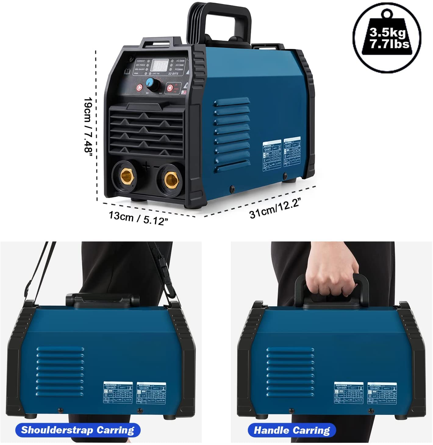 200A ARC Welding Machine, 110V/220V Dual Voltage Welder, IGBT Stick MMA Welder LED Display with Electrode Holder Work Clamp