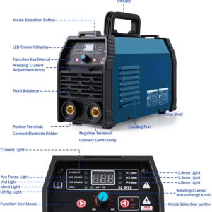 200A ARC Welding Machine, 110V/220V Dual Voltage Welder, IGBT Stick MMA Welder LED Display with Electrode Holder Work Clamp