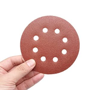 35 Pcs Sanding Discs, 5 Inch Hook and Loop Sandpaper Set 8 Hole Sanding Discs 7 Grades Include 60, 80, 100, 120, 150, 180, 240 Assorted Grit Sand Paper for Random Orbital Sander