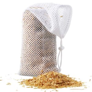 Weewooday Finch Sock Feeder Thistle Socks Bird Feeder Instant Seed Sack Feeder 4.7 x 11 Inch(White, 6 Pieces)