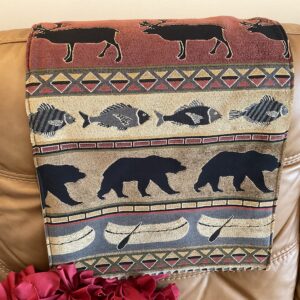 Headrest Cover 'ELK’ for chair cover, protector pad, RV's, sofas, loveseats, office chair, headrest cover recliners, theater chair, log cabin, slipcovers, furniture protectors. 17x26 By: Bittlemen Co.