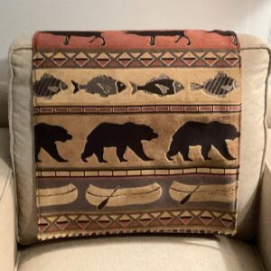 Headrest Cover 'ELK’ for chair cover, protector pad, RV's, sofas, loveseats, office chair, headrest cover recliners, theater chair, log cabin, slipcovers, furniture protectors. 17x26 By: Bittlemen Co.