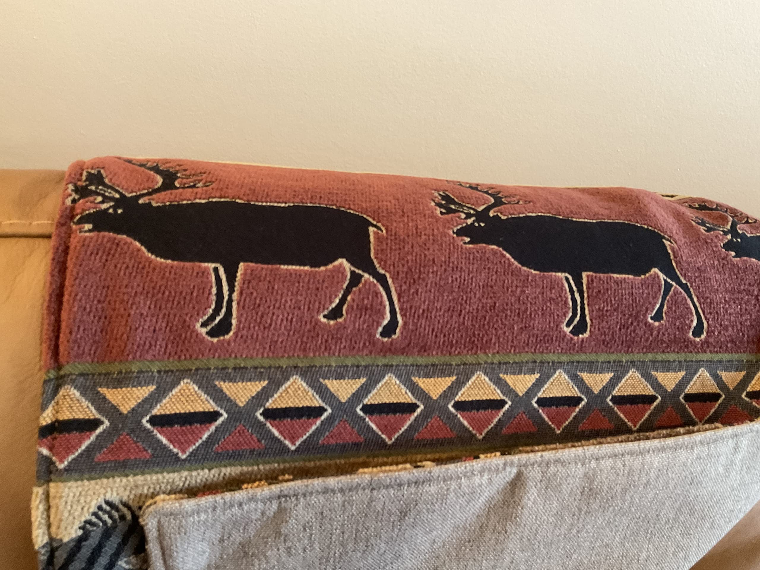 Headrest Cover 'ELK’ for chair cover, protector pad, RV's, sofas, loveseats, office chair, headrest cover recliners, theater chair, log cabin, slipcovers, furniture protectors. 17x26 By: Bittlemen Co.