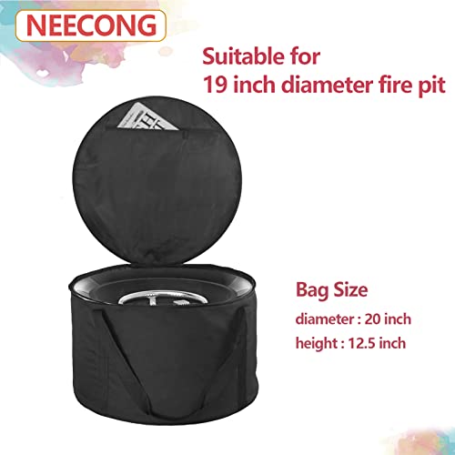 NEECONG Fire Pit Bag Compatible with Outland Firebowl Model 893 870 823, Diameter 19-Inch Carrying Case for Propane Gas Fire Pit(Bag Only) Black