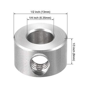 uxcell Drill Stop 1/4" I.D. Stainless Steel for Set Screws Chuck Woodworking Drill Bits Depth Holder 2Pcs