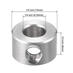 uxcell Drill Stop 1/4" I.D. Stainless Steel for Set Screws Chuck Woodworking Drill Bits Depth Holder 4Pcs