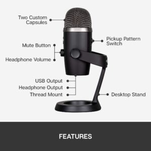 Blue Yeti Nano Premium USB Mic for Recording and Streaming - Blackout (Renewed)