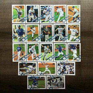 2021 topps series 1 baseball los angeles dodgers base mlb hand collated team set in near mint to mint condition of 20 cards:5 julio urias - 13 mookie betts - 15 mookie betts world series highlights (wsh) - 40 joc pederson - 44 walker buehler wsh - 50 cody