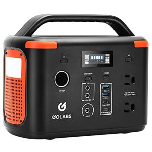 GOLABS i200 Portable Power Station LiFePO4 Battery with 110V/200W AC Outlet Pure Sine Wave, PD60W/QC3.0/DC 12V Outlet and LED Light, Solar Generator for CPAP Emergency Power Outage Camping Outdoor