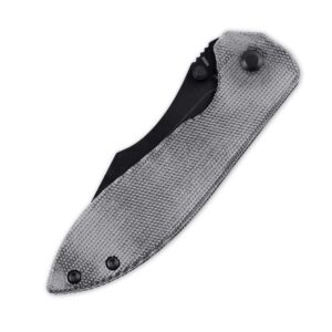 Kizer Folding Knife, Black N690 Steel Blade with Thumb-Stud, Micarta Handle with Pocket Clip, V4548N1