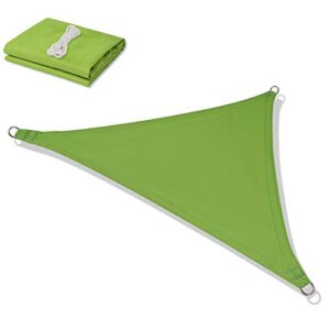 Jneaicn Shade Sail Waterproof Sun Canopy Triangle 6'5''x 6'5''x 6'5'' Shade Sails UV Block for Patio Backyard Lawn Yard in Color Green