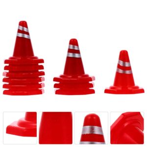 TOYANDONA 20pcs Miniature Plastic Traffic Cones Sport Training Roadblock Cone Mini Traffic Signs