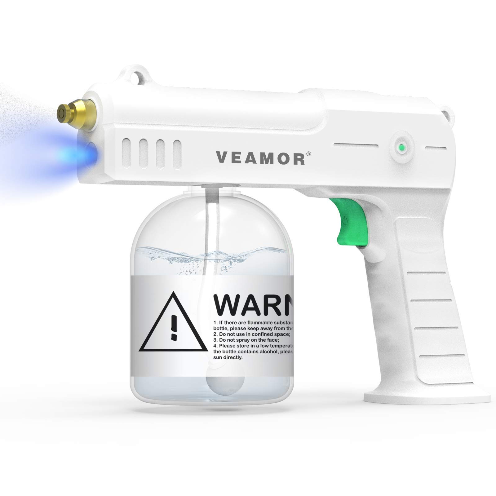 VEAMOR Nano Sanitizer Spray Machine, Handheld ULV Electric Spray Gun Fogger, Rechargeable Portable Mist Gun Disinfection Machine with Strong Light.