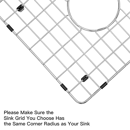 Zeesink Sink Protectors for Kitchen Sink,Sink Grid 14 15/16" X 13",Sink Bottom Grid,Stainless Steel Sink Protector,Sink Grate with Center Hole