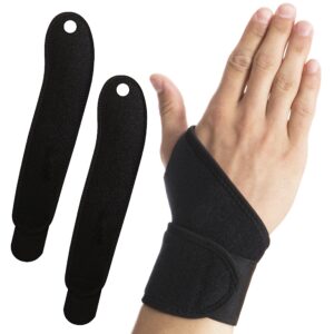 hirui 2 pack wrist brace wrist wraps, wrist compression straps wrist support for workout tennis weightlifting tendonitis sprains carpal tunnel arthritis pain relief, adjustable (black)
