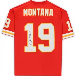 Joe Montana Kansas City Chiefs Autographed Red Replica Mitchell & Ness Jersey - Autographed NFL Jerseys