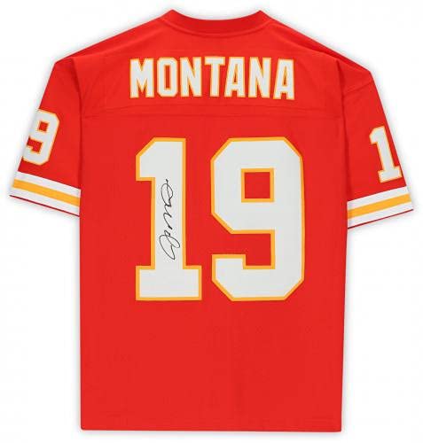 Joe Montana Kansas City Chiefs Autographed Red Replica Mitchell & Ness Jersey - Autographed NFL Jerseys