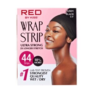 red by kiss wrap strip, ultra strong 2x longer stretch, lab-test proven strongest quality for wet/dry
