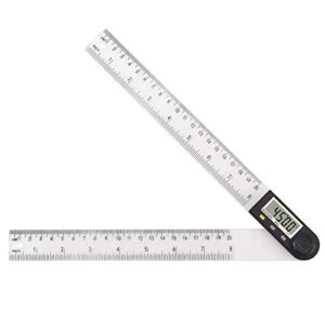 colfuline digital level protractor 8 inch, angle finder 360° measuring range,plastic angle finder ruler lcd display for woodworking, construction, repairing