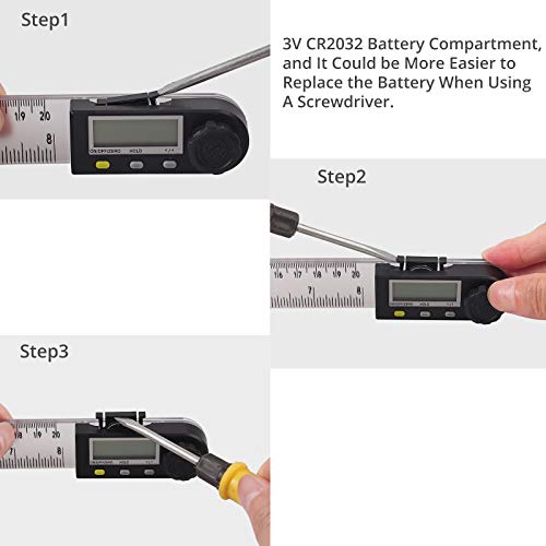 COLFULINE Digital Level Protractor 8 Inch, Angle Finder 360° Measuring Range,Plastic Angle Finder Ruler LCD Display for Woodworking, Construction, Repairing