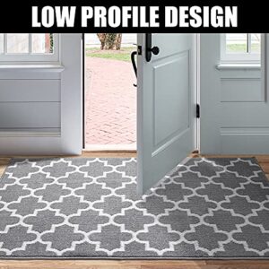 Indoor Doormat 36"x 59", Absorbent Front Back Door Mat Floor Mats, Rubber Backing Non Slip Door Mats Inside Entrance Door Runner Rug Mud Dirt Trapper, Machine Washable Low Profile-Grey Lantern