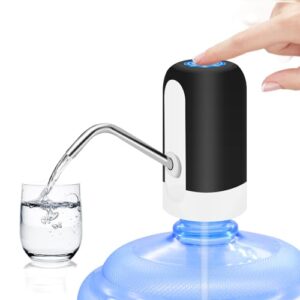 kufung water dispenser for 5 gallon bottle - rechargeable water pump for 5 gal jug, bpa-free, food grade silicone hose, stainless steel spout - 30-40 days battery life, easy one switch operation