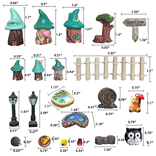 BEZALEL Mini Fairy Garden Accessories Outdoor - Miniature Fairy Garden Supplies Miniature Garden Accessories with Fairy Garden Animals, Houses, Decor for Garden Patio Micro Landscape Yard Bonsai