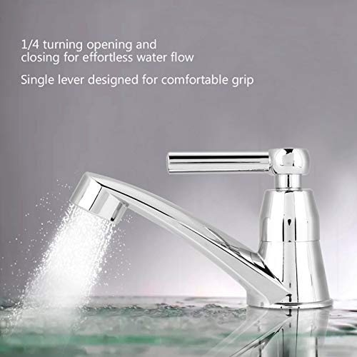 Basin Single Cold Faucet ABS Plastic Water Tap Bathroom Basin Kitchen Sink Accessories G1/2(20mm)(Straight Handle)
