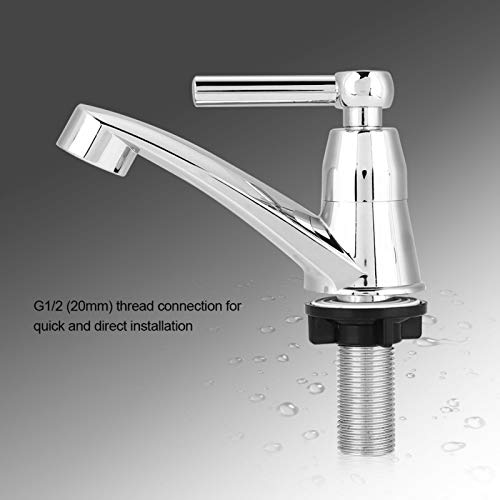 Basin Single Cold Faucet ABS Plastic Water Tap Bathroom Basin Kitchen Sink Accessories G1/2(20mm)(Straight Handle)