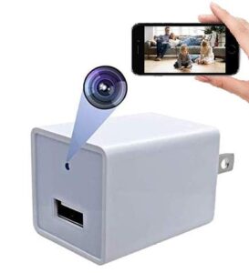 dent spy camera wireless hidden wifi camera 1080p hd nanny cam pet security camera indoor, white
