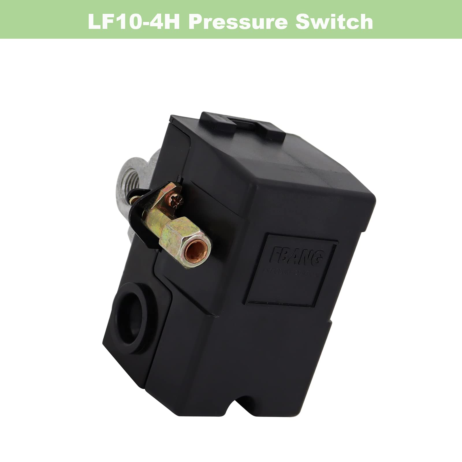 Air Compressor Pressure Switch 95-125 PSI Control Unloader, LF10-4H 95-125 PSI 20A 4 Port Pressure Control Switch Valve NPT 1/4