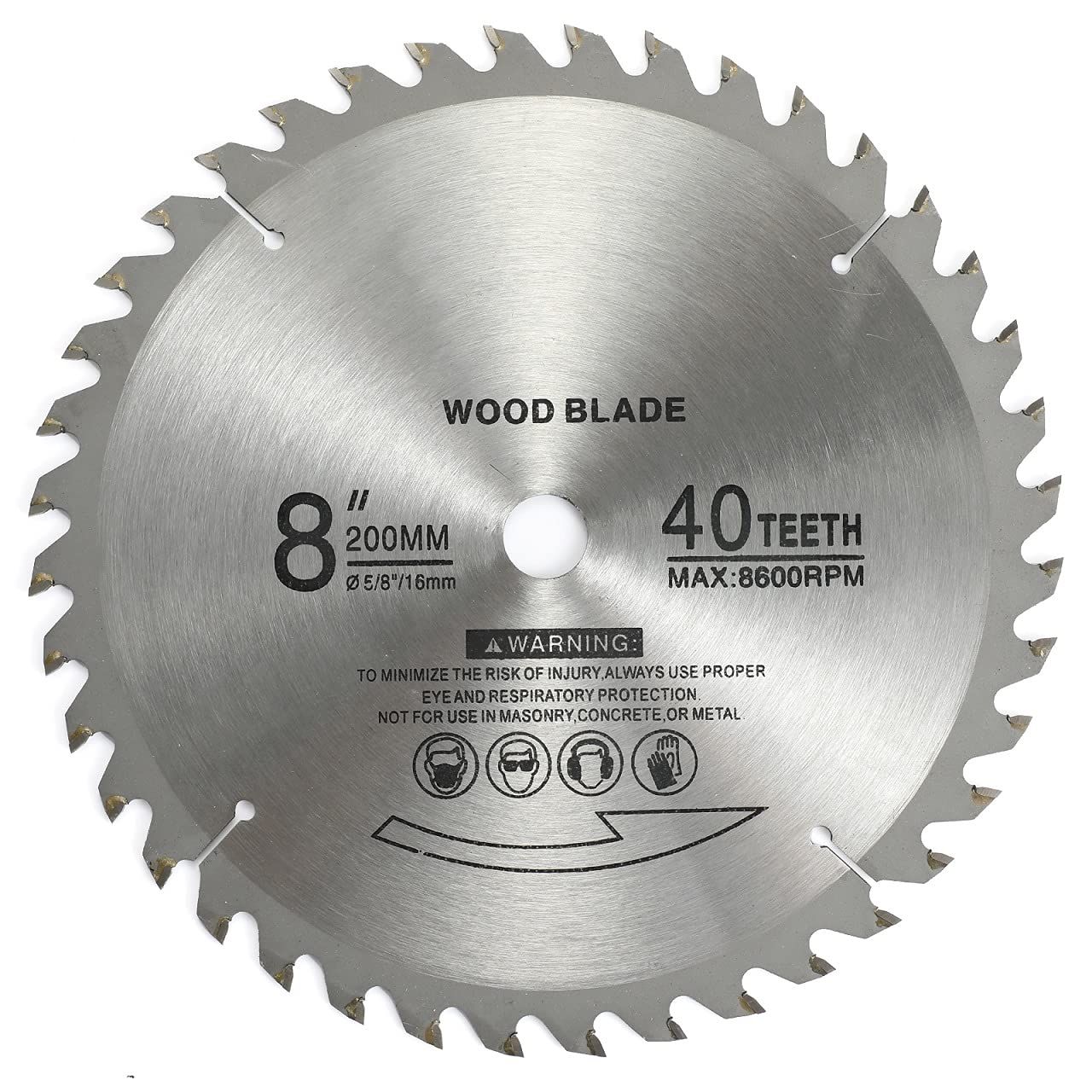 BlueNatHxRPR 8" 40 Teeth Carbide Tip Wood Cutting Circular Saw Blade Table Saw Blade Miter Saw Blade with 5/8" Arbor for General Purpose