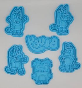 3d printed bluey & bingo cookie cutters & stamps
