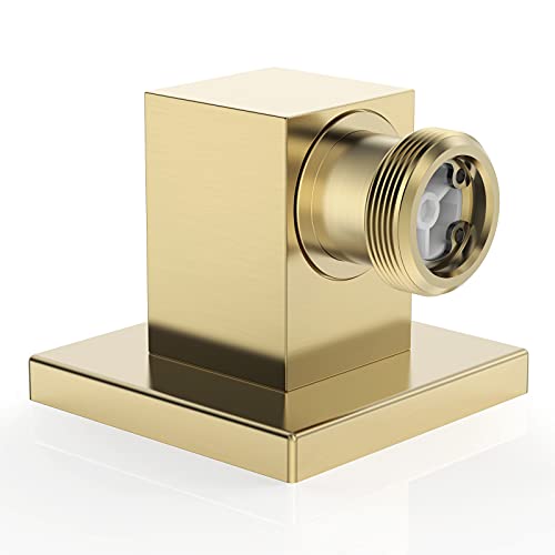 Lavatrum Wall Mounted Supply Elbow, Wall Elbow for Hand Shower, Solid Brass Square Wall Supply Elbow, Check Valve Included (Square, Brushed Gold)