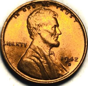 1942 d lincoln wheat cent red bu ms penny seller mint state