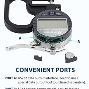 Mxmoonfree Digital Thickness Gauge 0.001mm/0.00005" | 0-12.7mm/0.5" Electronic Micrometer Thickness Meter with LCD Display, Unit Conversion, Storage Case, Extra Battery