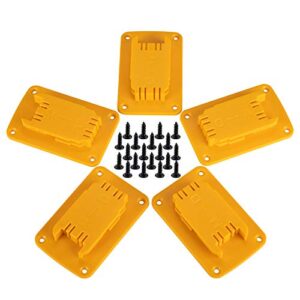 5 packs tool mount for dewalt 20v,12v drill,also fit for milwaukee m18 tool holder,hanger (lot of 5,yellow)